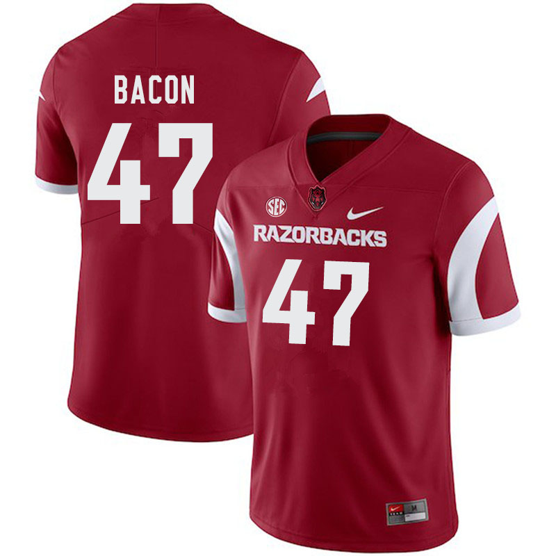 Men #47 Reid Bacon Arkansas Razorbacks College Football Jerseys-Cardinal - Click Image to Close